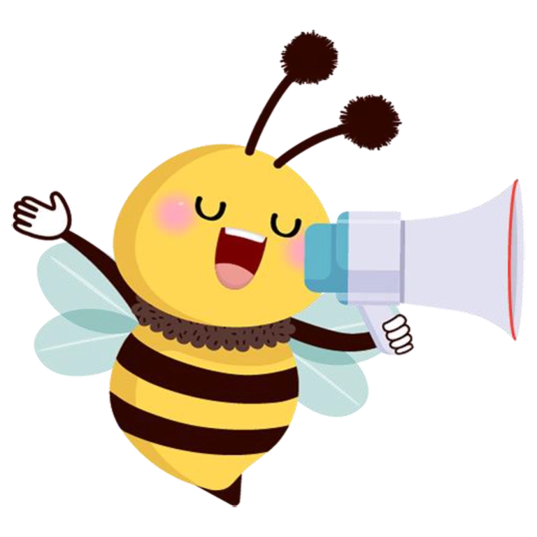 pszczoła mówiąca prze zmegafon