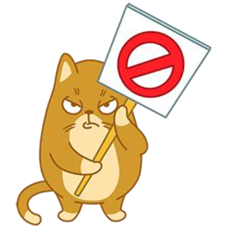 kot trzymający znak